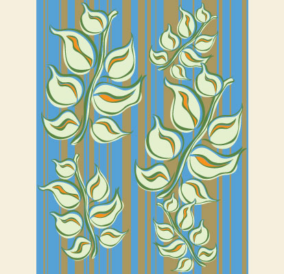Leaves and Stripes  Illustration Dean Allan Design